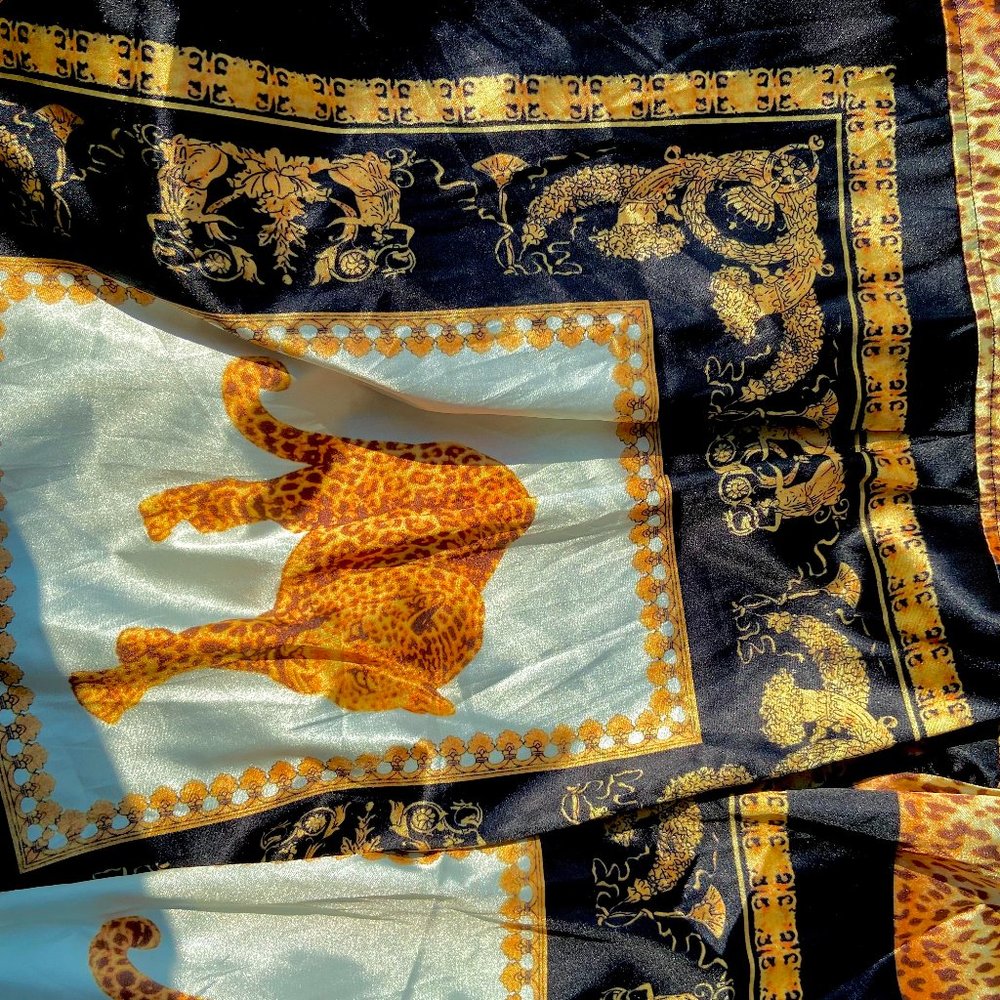 Animal print satin shirt